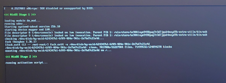 Boot messages concerning device mapper and lvm 