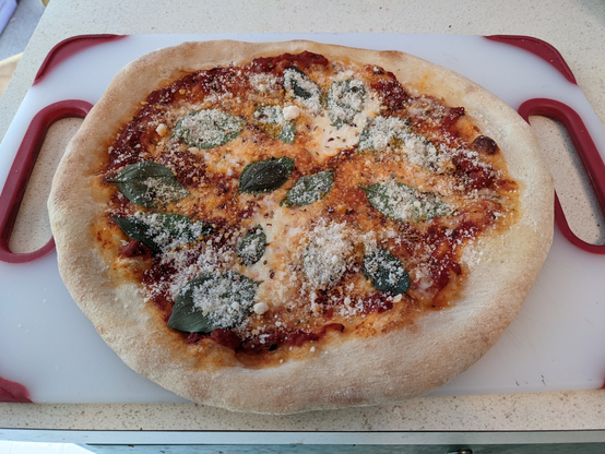 fresh baked home made margherita pizza