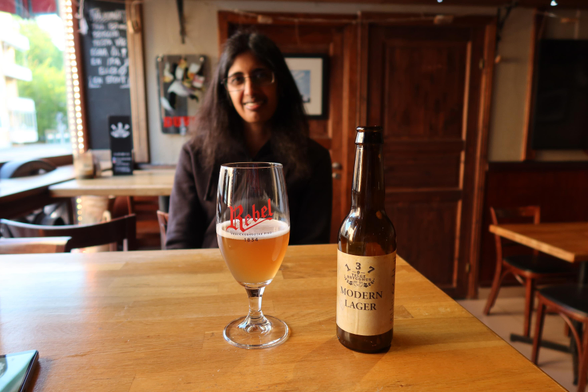 A glass with beer from Telge brygghus