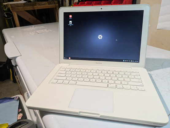 Older white Intel dual core MacBook running nixos