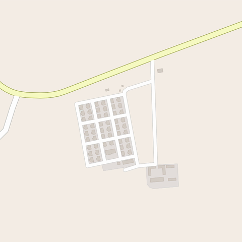 GIF animé d'une carte OpenStreetMap d'un village récemment construit, au sud du Mont Paektu, au sud de l'arrondissement de Samjiyon.

Première image : Il y a une route qui longe le village au nord. Dans le village il y a des routes résidentielles, et la zone résidentielle est présente avec des bâtiments ordonnés de manière rectangulaire.

Deuxième image : La zone a été démolie puis reconstruite. Les bâtiments suivent maintenant un plan en quart de cercle. Toutes les routes résidentielles suivent ce plan. De chaque côte de la route au nord du village, une bande de forêt apparait, et derrière ces zones de forêt il y a des zones de champs. Des champs au sud, à l'est, et un peu à l'ouest entourent le village.