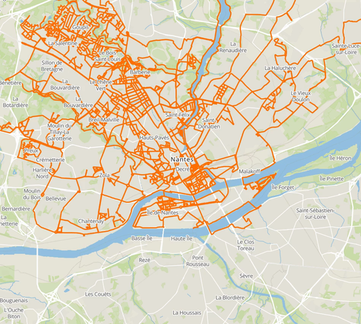 GIF animé d'une carte OpenStreetMap de Nantes, avec la couverture Panoramax en 360 degrés filtré par l'utilisateur Koreller.

Première image : une partie de la ville de Nantes est en déjà en 360 degrés.

Deuxième image : Une plus grande partie de Nantes, et une petite partie sud Loire sont disponible en 360 degrés !
